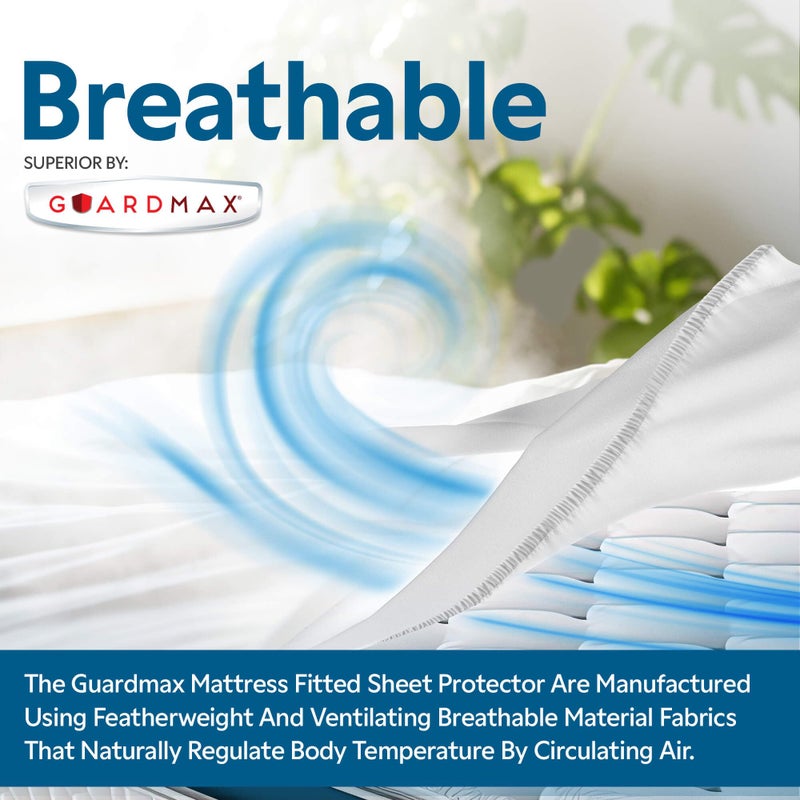 Guardmax Jersey Knitted Twin Size Mattress Protector - Waterproof & Dust Mite Proof Mattress Cover with Stretchable Pockets - Soft, Comfortable, & Noiseless Waterproof Fitted Sheet.(39 x 75 x 13) - Image 4